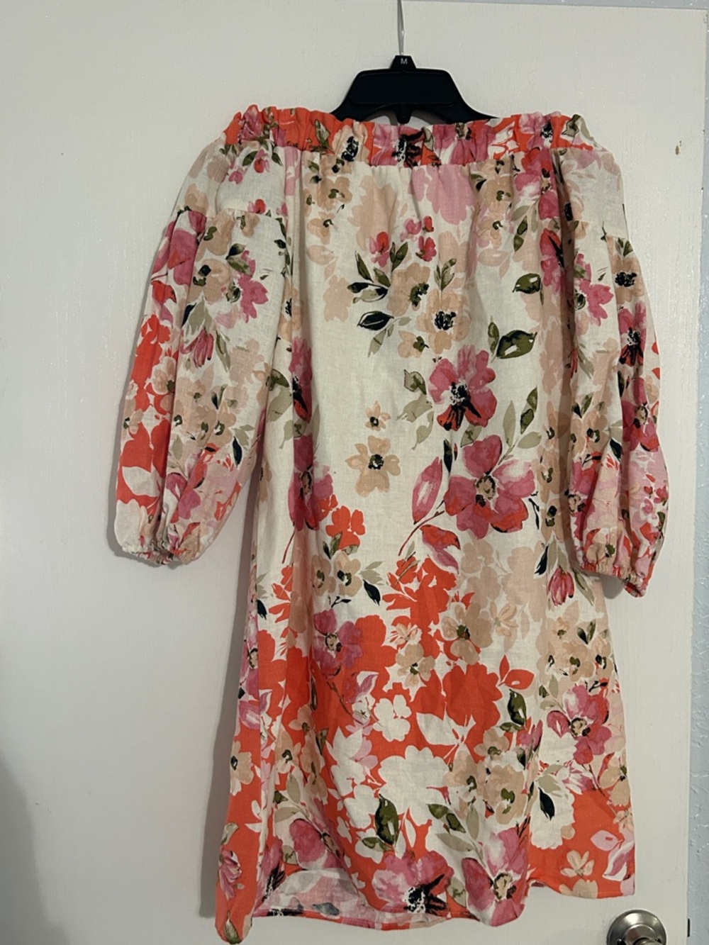 Vince Camuto Coral and Pink Floral Off-Shoulder Dress